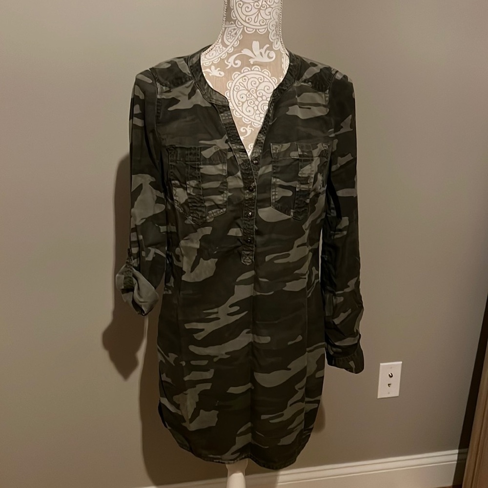 Express green camo dress